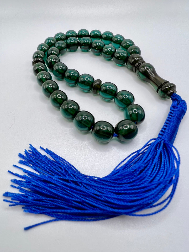 Round Green Sandalos Bakelite Tasbih سندلس بكلايت اخضر⁩⁩ - AlAliGems