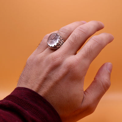 Ya Haider Engraved Dur Najaf Ring | خاتم در النجف الاصلي | Genuine Dur E Najaf Stone Ring | Engraved Ya Haider | US Size 10.5 - Al Ali Gems