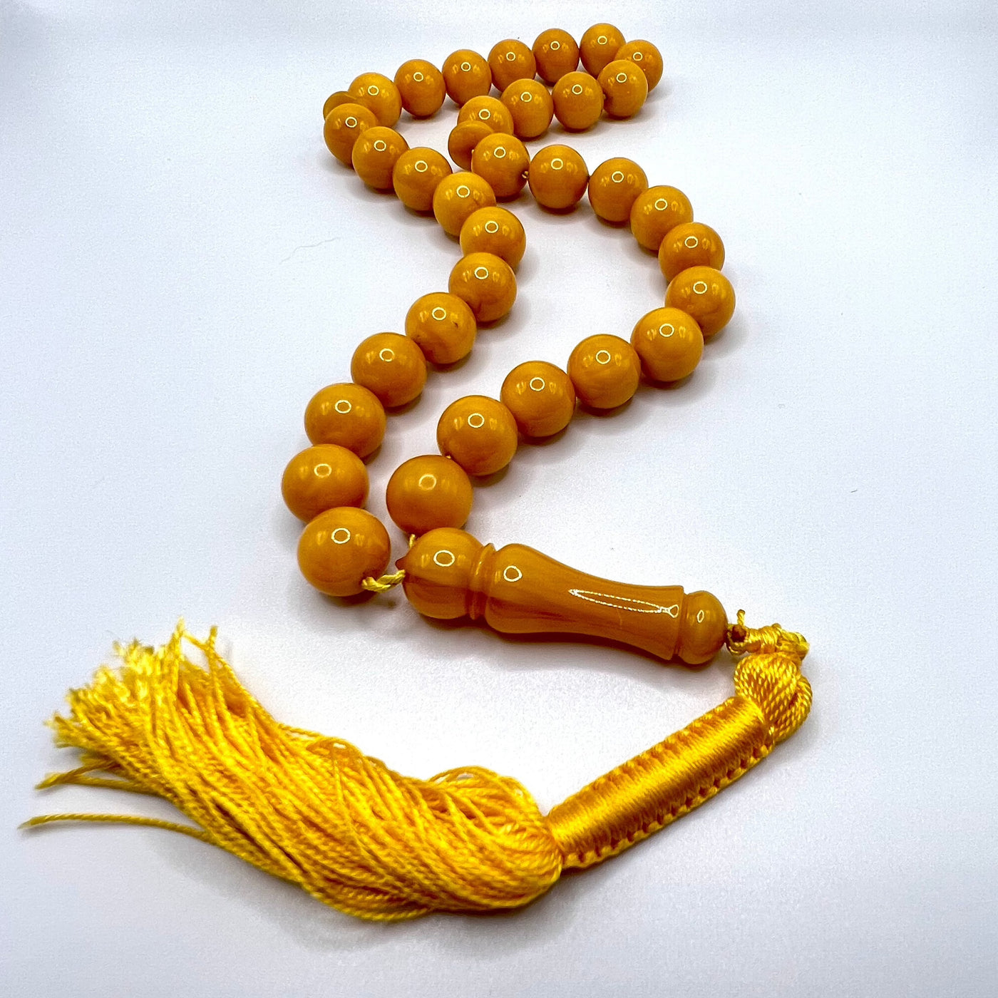 Amber Sandalos Bakelite Tasbih سندلس بكلايت مسكي معرق قديم⁩ - AlAliGems