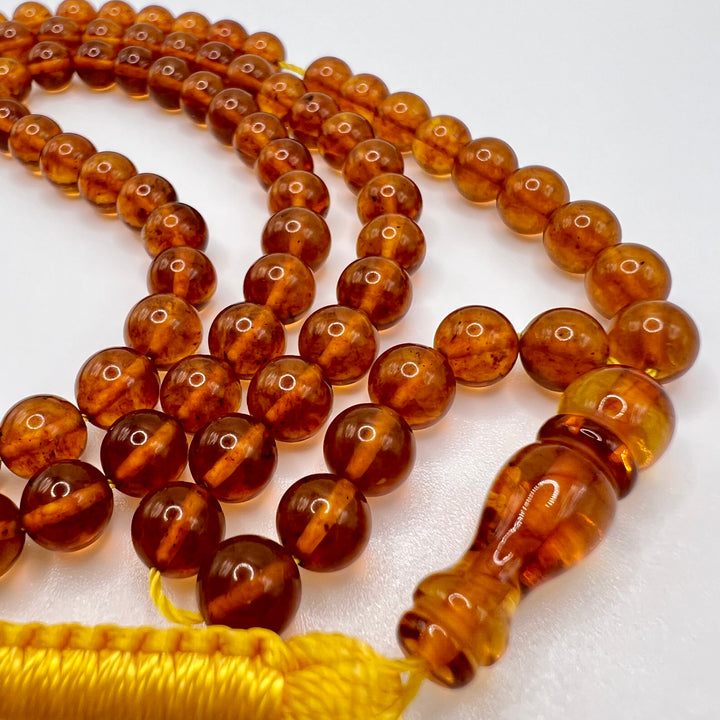 Round Shape Kahraman Amber Tasbih 99 Beads - Al Ali Gems