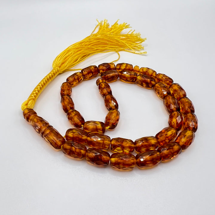 Oval Cut Pressed Amber Baltic Tasbih Beads - Al Ali Gems