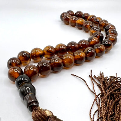 Round Amber Sandalos Bakelite Tasbih سندلس بكلايت كهرماني⁩⁩⁩ - AlAliGems