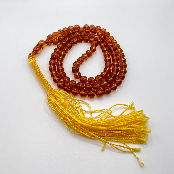 Round Shape Kahraman Amber Tasbih 99 Beads - Al Ali Gems