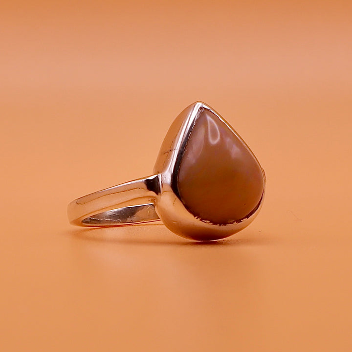 Handmade Tear Drop Opal Ring For Ladies | Natural Australian Opal Stone Ring | US Size 6 - AlAliGems
