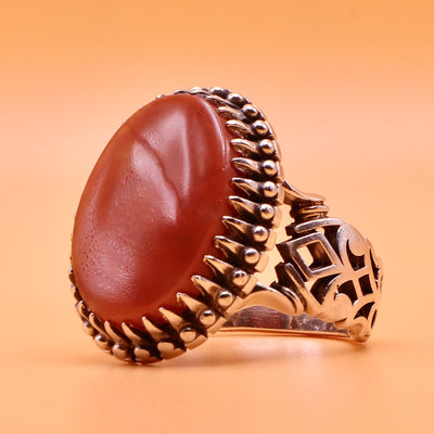 Rare Red Dur e Najaf Ring Silver | خاتم در النجف الحسيني الاصلي | AlAliGems | Genuine Dur E Najaf Stone Ring | Dur Hussaini | US Size 10 - Al Ali Gems