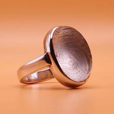 Allah Al-Malik Engraved Dur Najaf Ring | خاتم در النجف الاصلي | Genuine Dur E Najaf Stone Ring | الله الملك | US Size 10.5 - Al Ali Gems