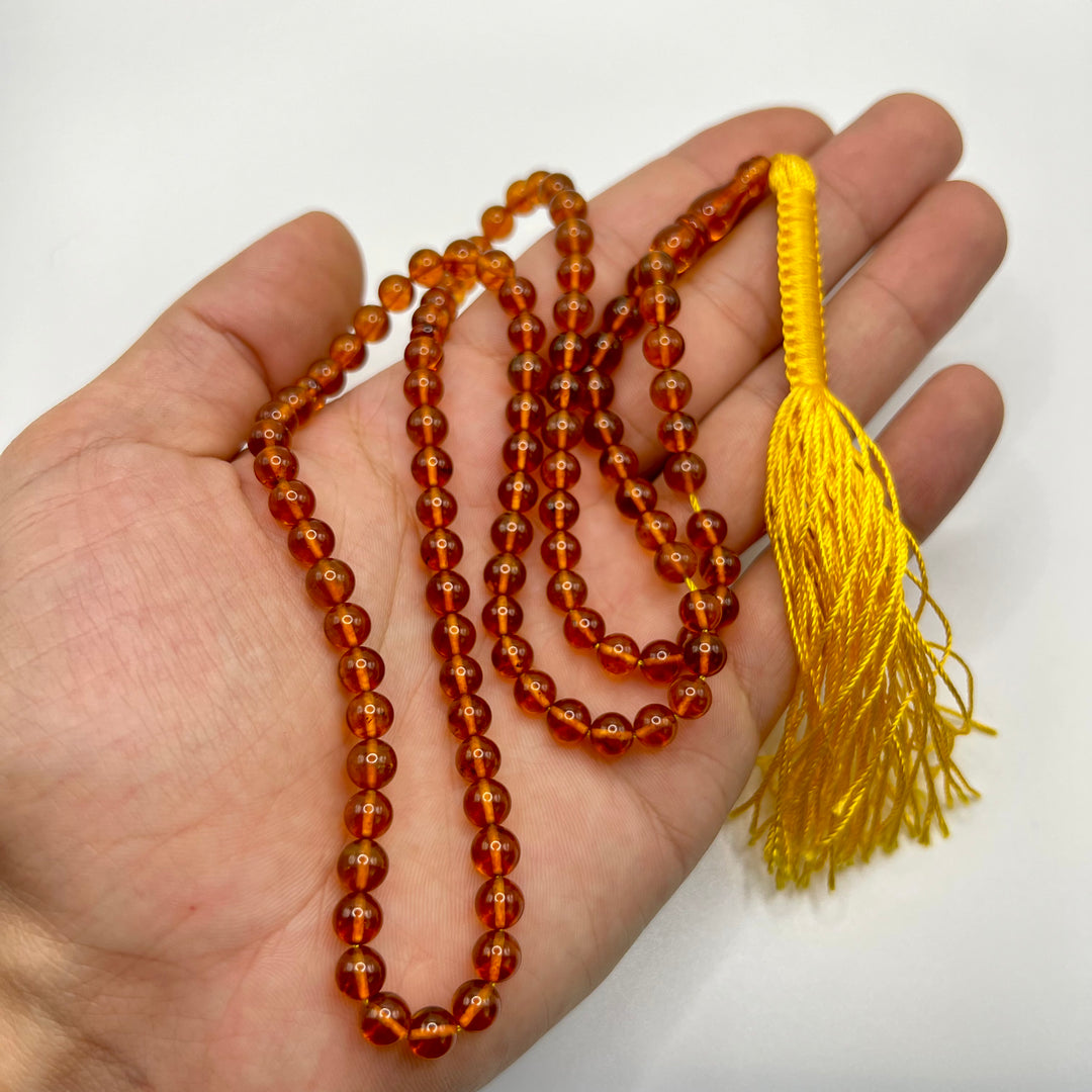 Round Shape Kahraman Amber Tasbih 99 Beads - Al Ali Gems