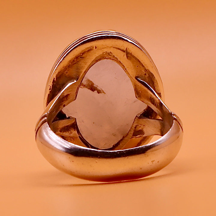 Snowy Unique Dur Najaf Stone Ring | خاتم در النجف الاصلي | Genuine Dur E Najaf Stone Ring | US Size 10.5 - Al Ali Gems