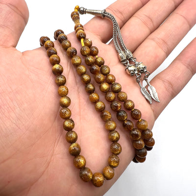 Gold Coral 99 Beads | مسبحة يسر Yusr Tasbih - Al Ali Gems