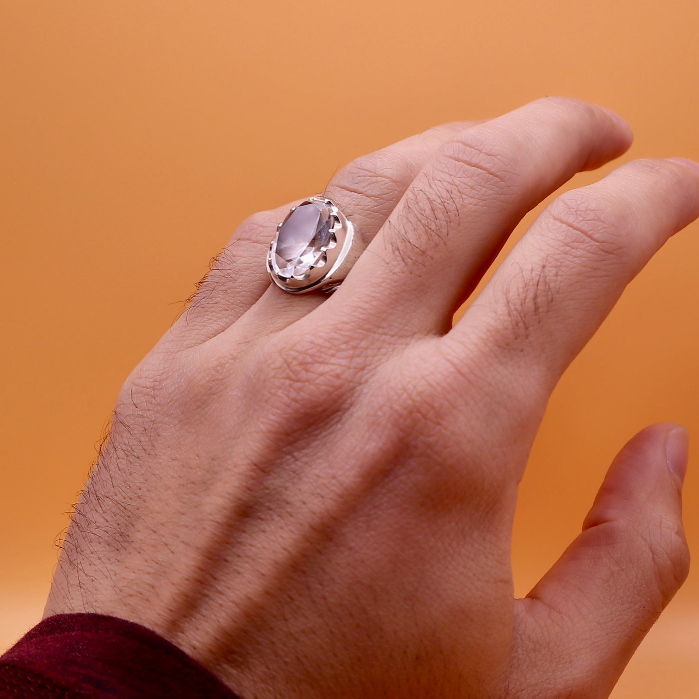 Oval Diamond Cut Dur Al Najaf Stone Ring | خاتم در النجف الاصلي | US Size 9.5⁩⁩ - Al Ali Gems