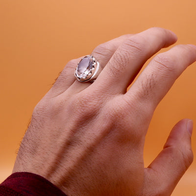 Oval Diamond Cut Dur Al Najaf Stone Ring | خاتم در النجف الاصلي | US Size 9.5⁩⁩ - Al Ali Gems