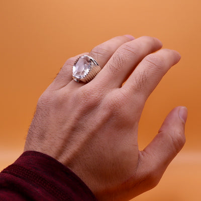 Oval Diamond Cut Dur Al Najaf Stone Ring | خاتم در النجف الاصلي | US Size 10.5 - Al Ali Gems