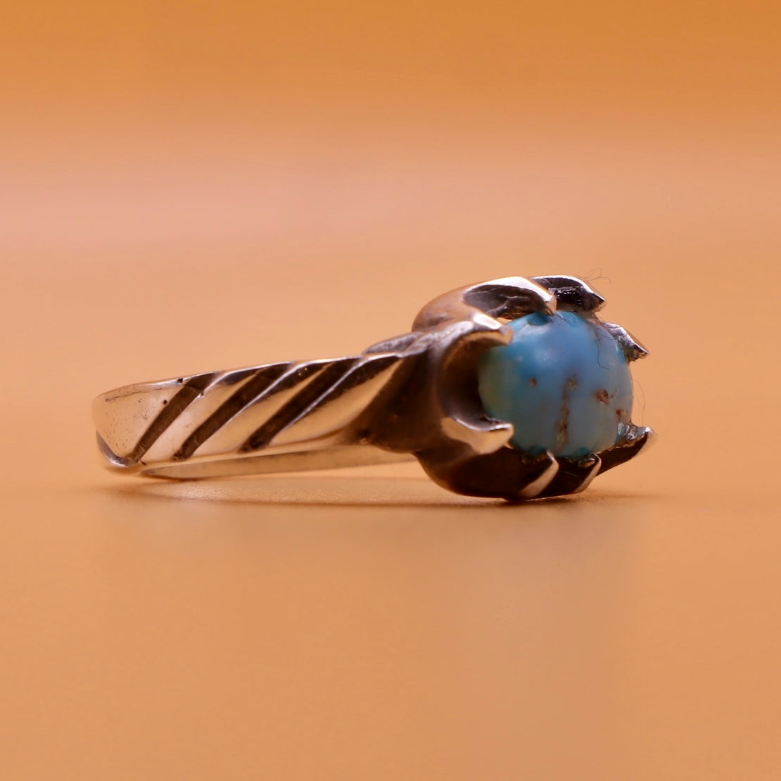 Genuine Persian Feroza Turquoise Ring | Handmade Sterling Silver Ring - AlAliGems