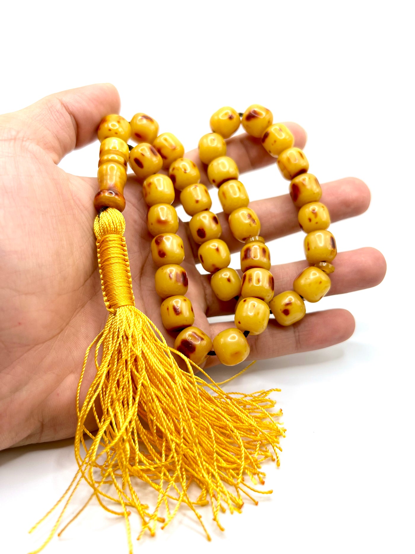 Antique Amber Sandalos Bakelite Tasbih سندلس بكلايت مسكي معرق قديم - AlAliGems
