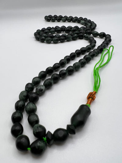 Rare Edition Dark Green Shah Maghsoud Tasbih - Al Ali Gems