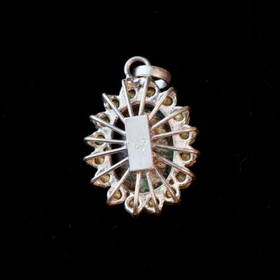 Neyshabur Turquoise Stone Pendant | Feroza Pendant with Cubic Zirconia - Al Ali Gems