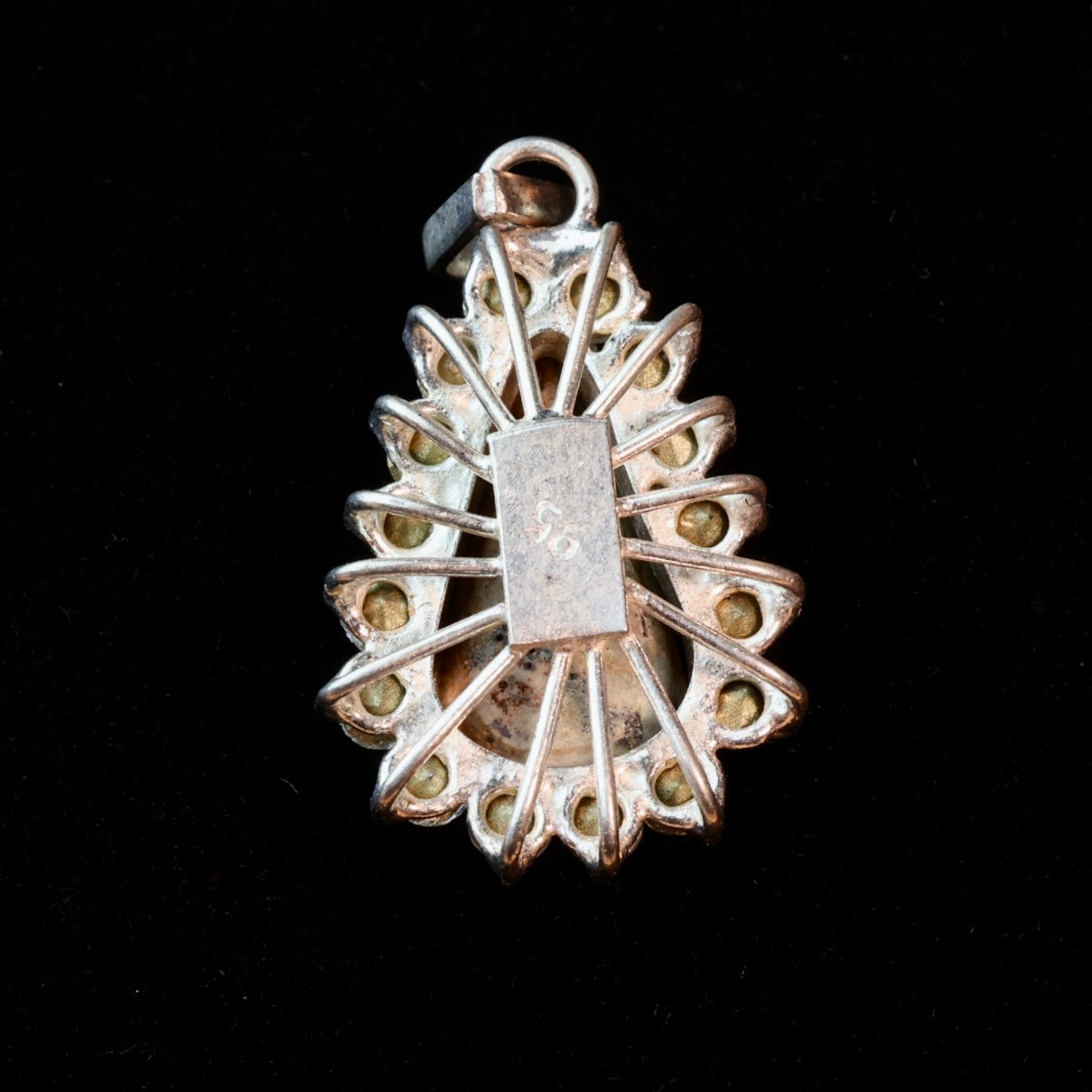 Teardrop Blue Neyshabur Turquoise Stone Pendant | Feroza Pendant with Cubic Zirconia - Al Ali Gems
