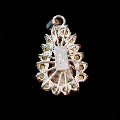 Teardrop Blue Neyshabur Turquoise Stone Pendant | Feroza Pendant with Cubic Zirconia - Al Ali Gems