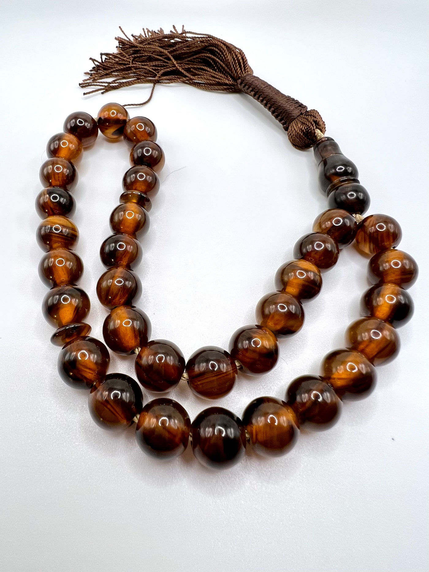 Round Amber Sandalos Bakelite Tasbih سندلس بكلايت كهرماني⁩⁩⁩ - AlAliGems