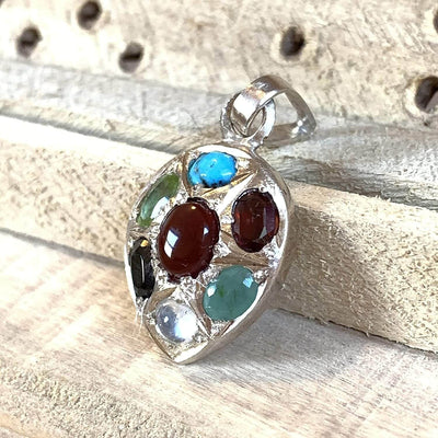 Multi Stone Yemeni Aqeeq Pendant | Akik Pendant | Aqeeq Necklace | Irani Feroza Stone | Dur e najaf stone Pendant | Hadeed stone AlAliGems - Al Ali Gems