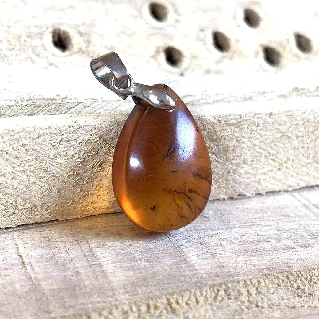 Natural Baltic Amber Sterling Silver Pendant | کهربا كهرمان | Kahraman | Kahrobâ | کهربا - Al Ali Gems