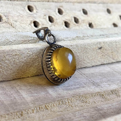 NATURAL BALTIC AMBER STERLING SILVER PENDANT | کهربا كهرمان | KAHRAMAN | KAHROBÂ | کهربا - Al Ali Gems