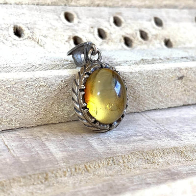 NATURAL BALTIC AMBER STERLING SILVER PENDANT | کهربا كهرمان | KAHRAMAN | KAHROBÂ | کهربا - Al Ali Gems