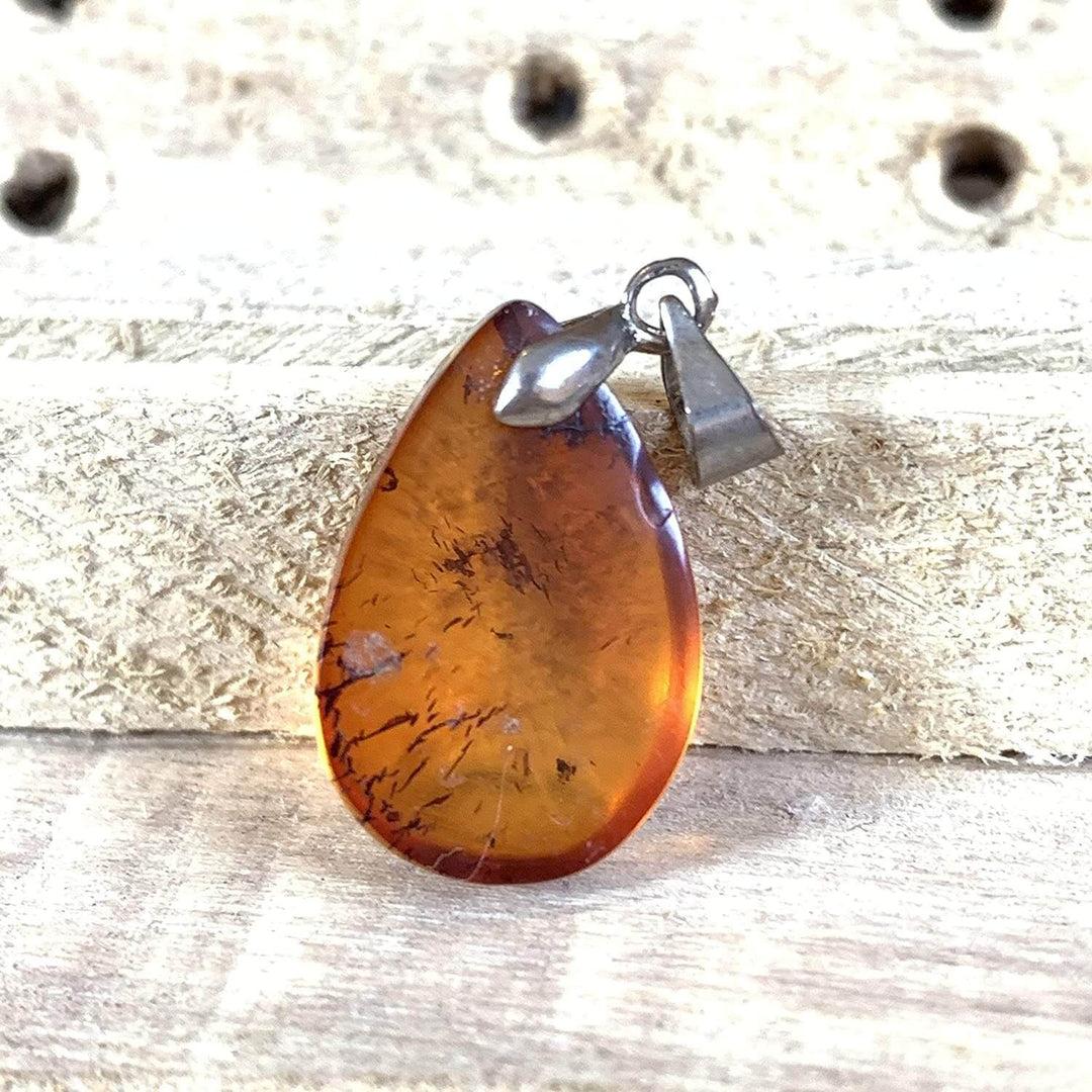 Natural Baltic Amber Sterling Silver Pendant | کهربا كهرمان | Kahraman | Kahrobâ | کهربا - Al Ali Gems