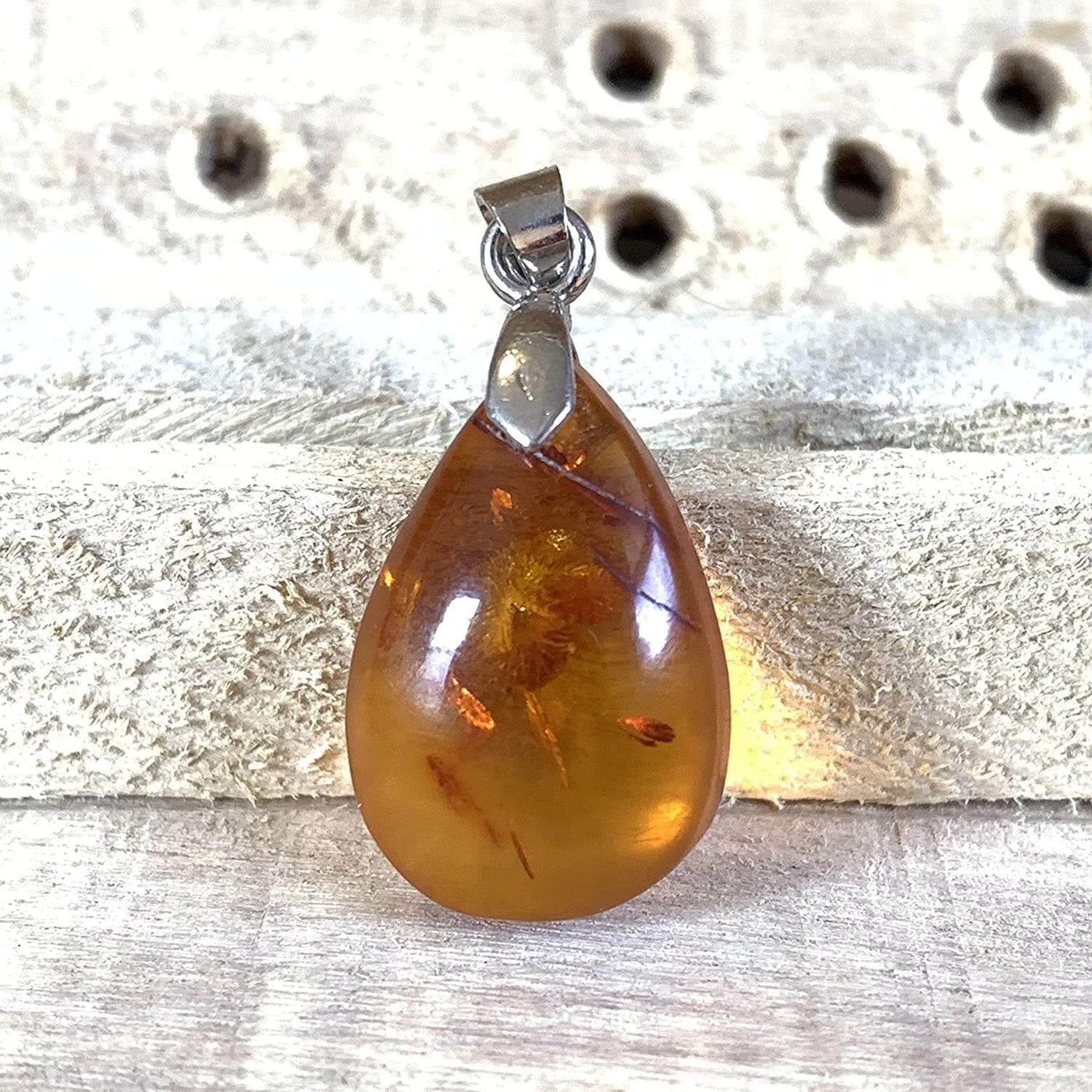 NATURAL BALTIC AMBER STERLING SILVER PENDANT | کهربا كهرمان | KAHRAMAN | KAHROBÂ | کهربا - Al Ali Gems