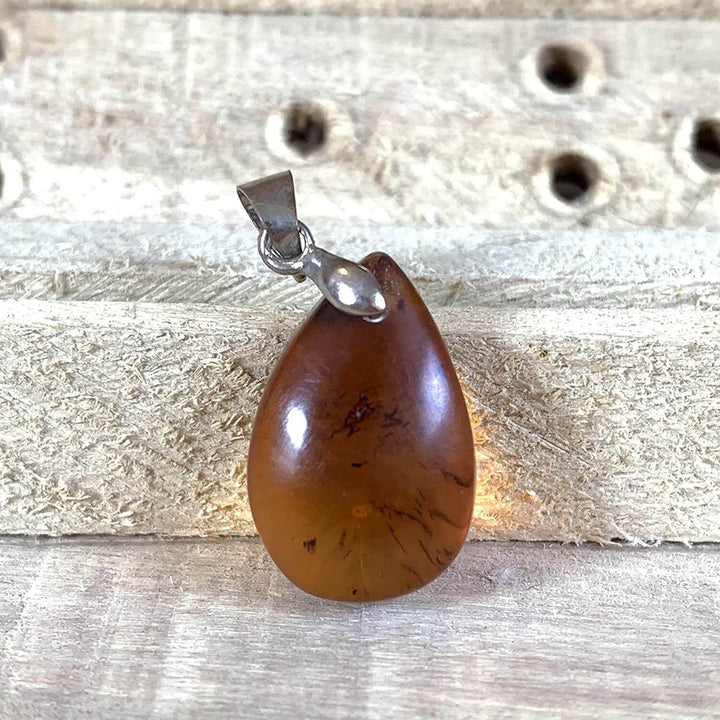 Natural Baltic Amber Sterling Silver Pendant | کهربا كهرمان | Kahraman | Kahrobâ | کهربا - Al Ali Gems