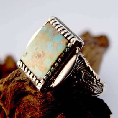Natural Persian Turquoise Ring | AlAliGems | S925 | Oval Blue Neyshabur Turquoise | US Size 10 - Al Ali Gems