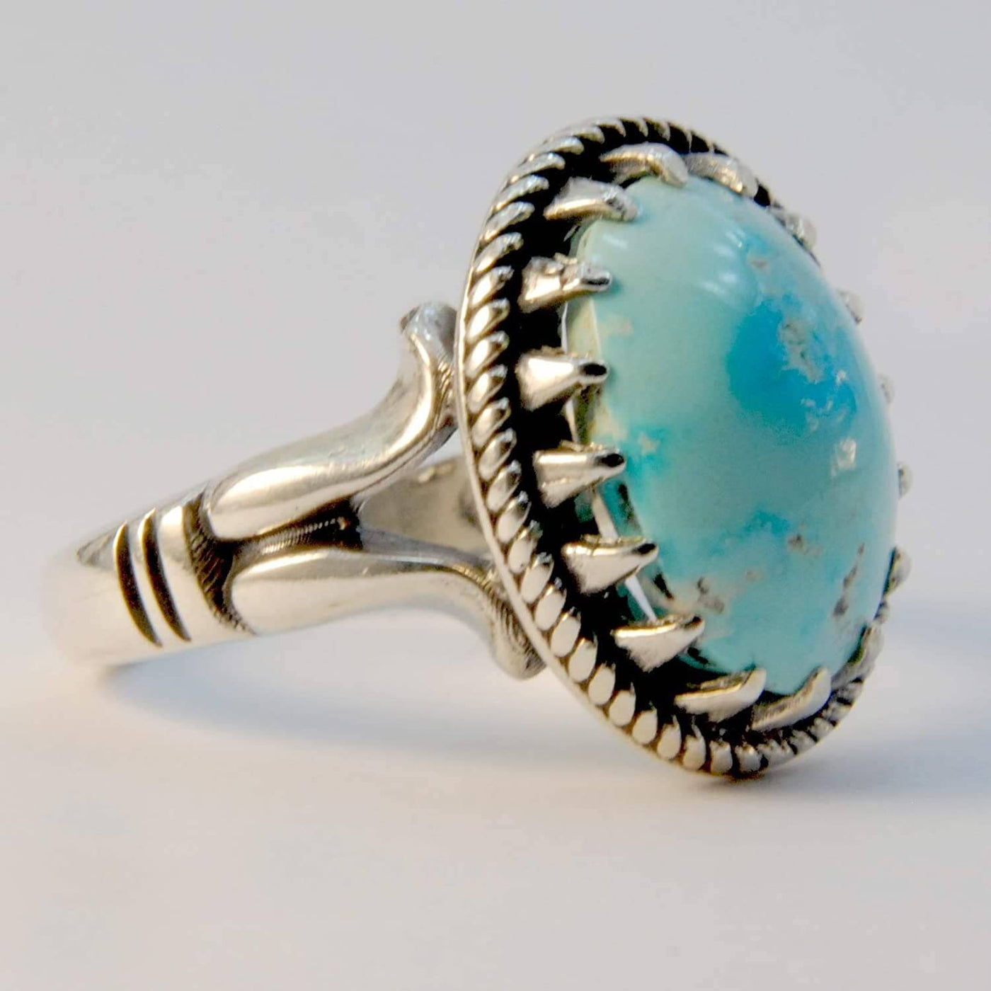 Natural Persian Turquoise Ring | AlAliGems | S925 | Oval Blue Neyshabur Turquoise | US Size 10.25 - Al Ali Gems