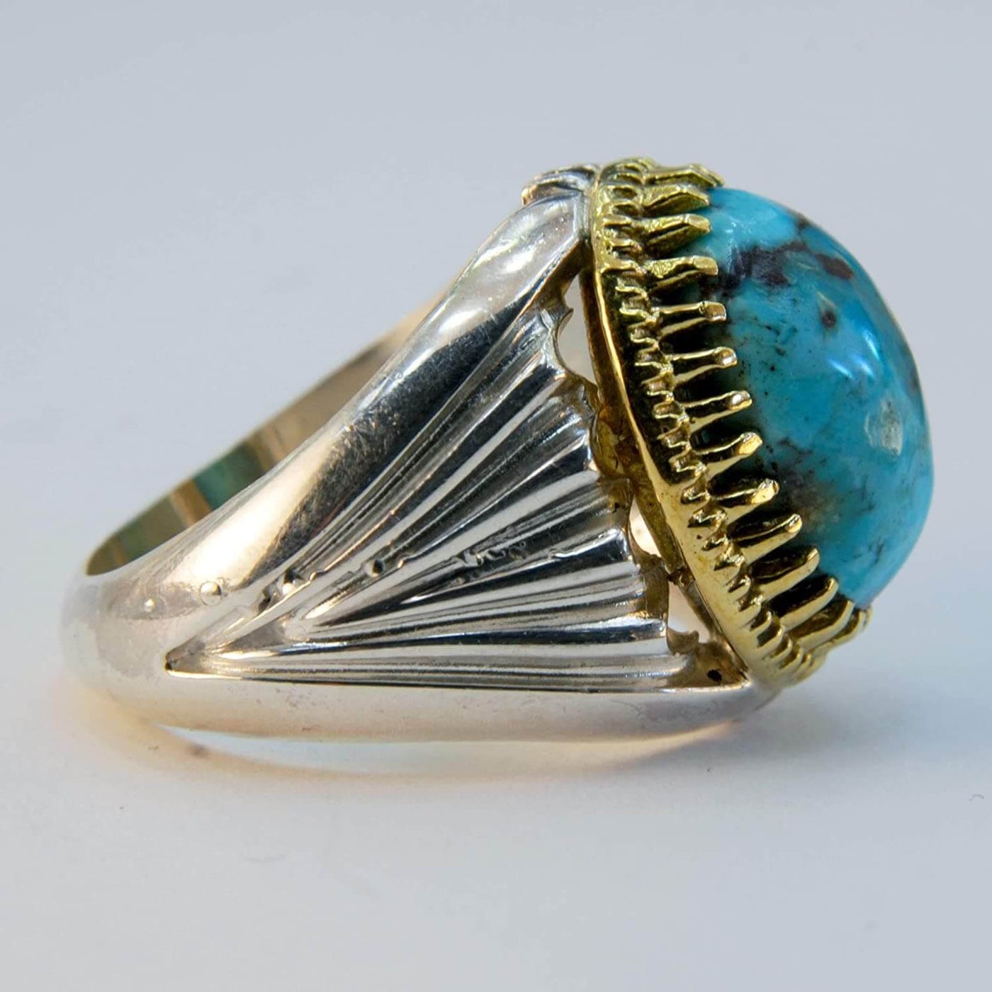 Natural Persian Turquoise Ring | AlAliGems | S925 | Oval Blue Neyshabur Turquoise | US Size 10.25 - Al Ali Gems