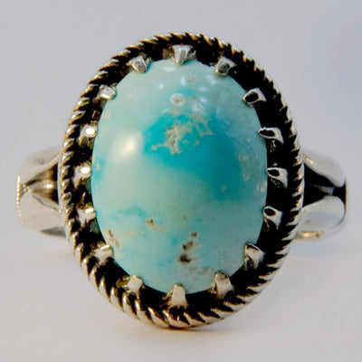 Natural Persian Turquoise Ring | AlAliGems | S925 | Oval Blue Neyshabur Turquoise | US Size 10.25 - Al Ali Gems