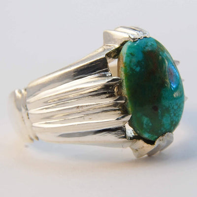Natural Persian Turquoise Ring | AlAliGems | S925 | Oval Blue Neyshabur Turquoise | US Size 12 - Al Ali Gems