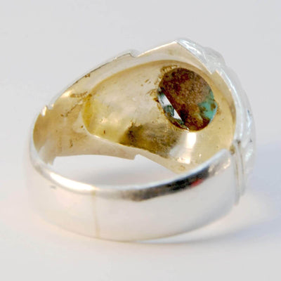 Natural Persian Turquoise Ring | AlAliGems | S925 | Oval Blue Neyshabur Turquoise | US Size 12.75 - Al Ali Gems