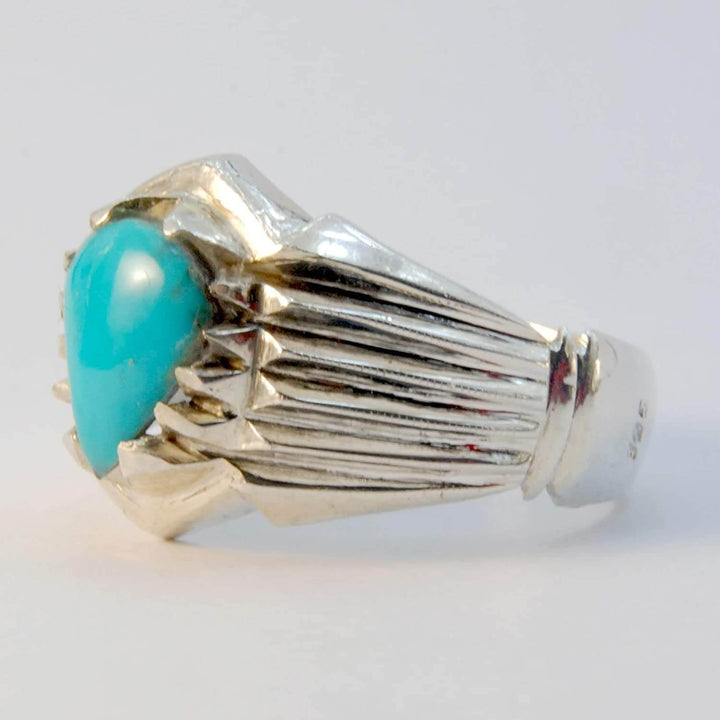 Natural Persian Turquoise Ring | AlAliGems | S925 | Oval Blue Neyshabur Turquoise | US Size 12.75 - Al Ali Gems