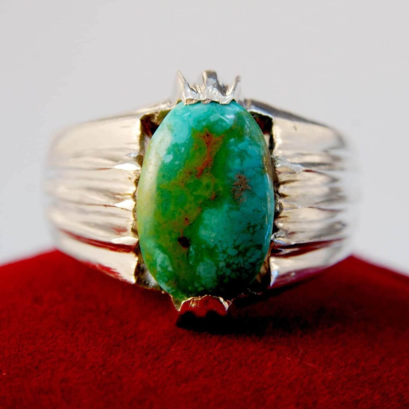 Natural Persian Turquoise Ring | AlAliGems | S925 | Oval Blue Neyshabur Turquoise | US Size 12 - Al Ali Gems