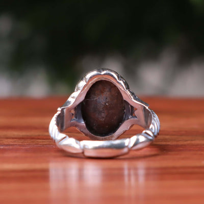 Nyshapuri Feroza Stone Ring | Natural Blue Turquoise Stone Ring | Sterling Silver 92.5 | Geniune Feroza Stone | US Size 10.25 - AlAliGems