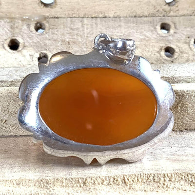 Orange Akik Pendant for men and women | S925K | Orange Yemeni Aqeeq Stone Pendant | Aqeeq For Women | AlAliGems - Al Ali Gems