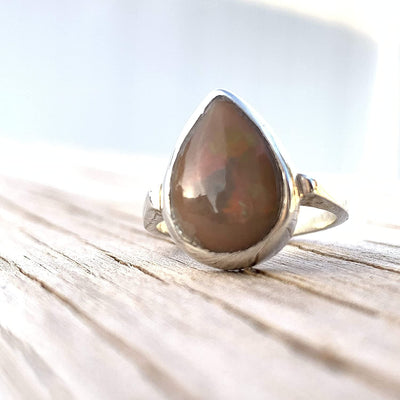 Pear Shape Opal Rings For Women Sterling Silver | AlAliGems | Hirz E Jawad & Imam Hussain Soil Size 6.5 - Al Ali Gems