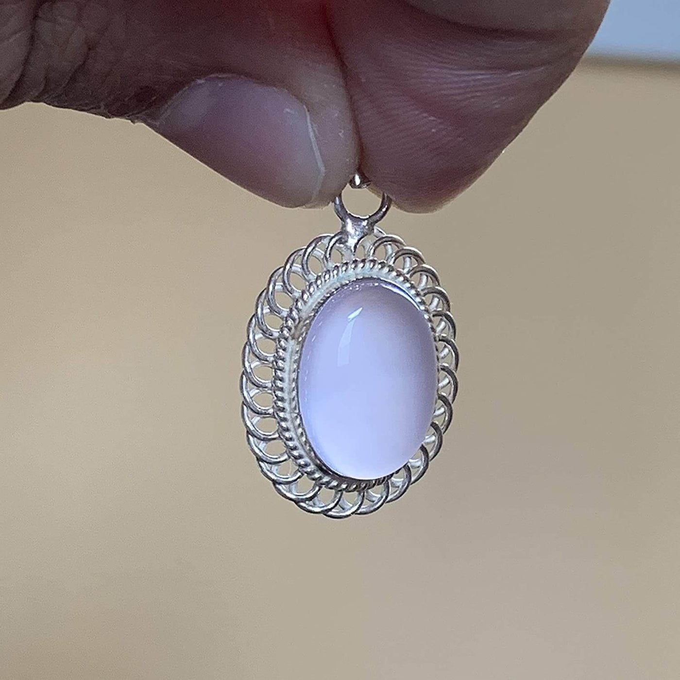 Purple Yemeni Aqeeq for women | Purple akik yemeni for ladies | Yemeni aqeeq stone Pendant | AlAliGems S925 - Al Ali Gems