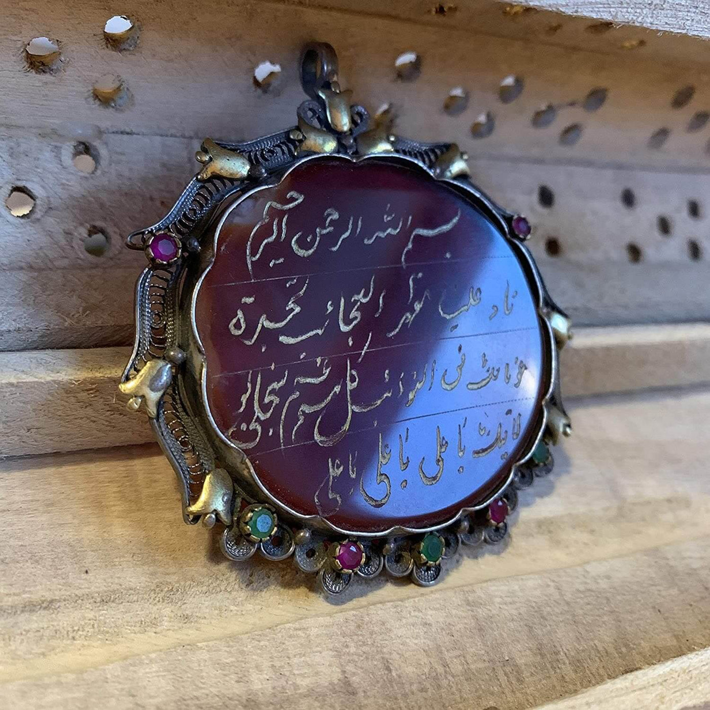 Red Akik Pendant for men and women | Nad e ali dua Pendant | Red Yemeni Aqeeq Stone Pendant | Engraved Agate For Women AlAliGems - Al Ali Gems