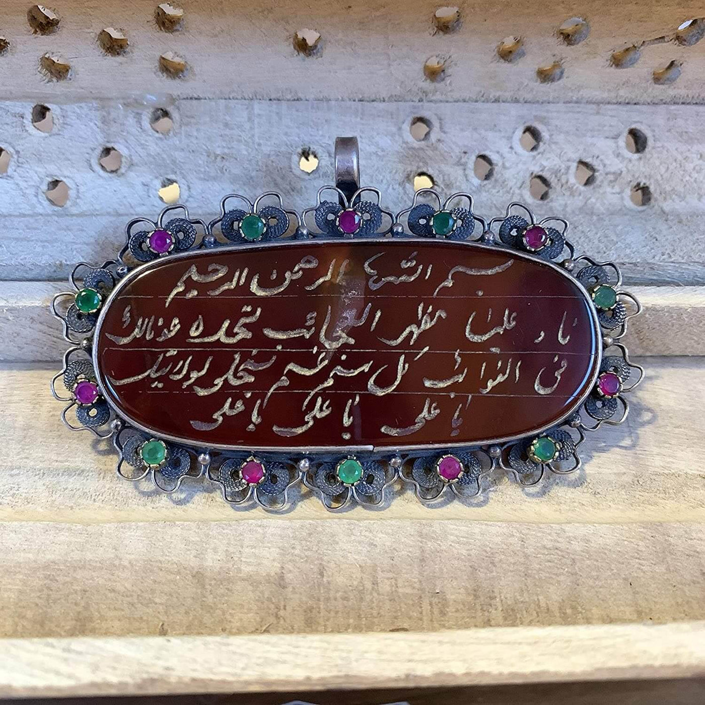 Red Akik Pendant for men and women | Nad e ali dua Pendant | Red Yemeni Aqeeq Stone Pendant | Engraved Agate For Women AlAliGems - Al Ali Gems