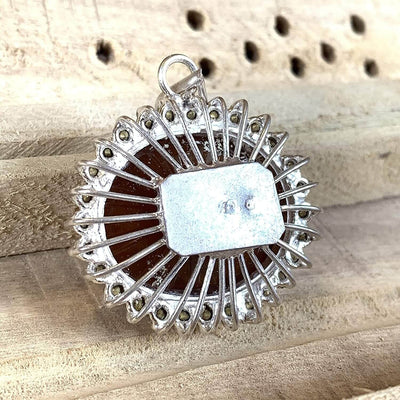 Red Akik Pendant for men and women | S925K | Red Yemeni Aqeeq Stone Pendant | Engraved Aqeeq For Women | AlAliGems - Al Ali Gems