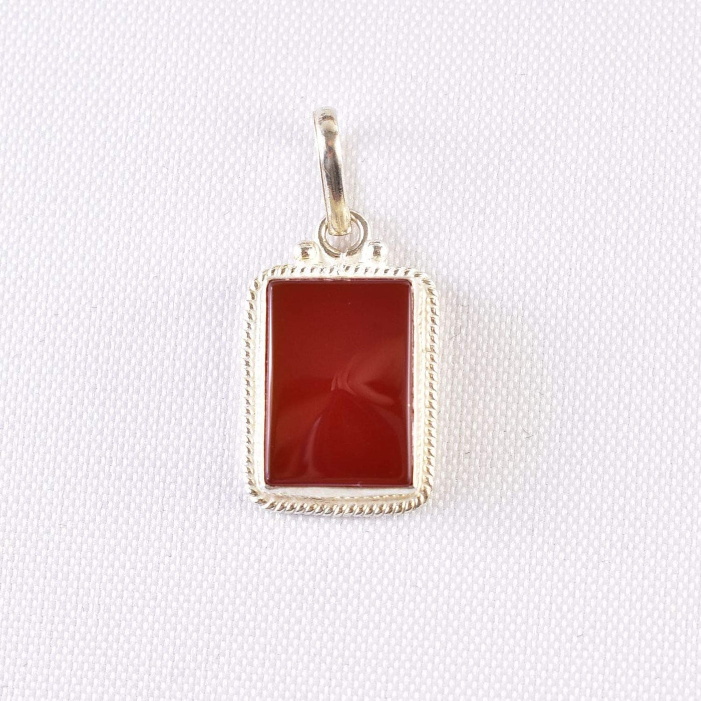 Red Aqeeq Pendent for men and women | Sterling Silver 925K | Red Yemeni Aqeeq Stone Pendent - Al Ali Gems