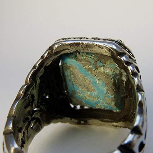 Vintage Style Natural Persian Turquoise Ring | AlAliGems | S925 | Neyshabur Turquoise | US Size 10.5 - Al Ali Gems