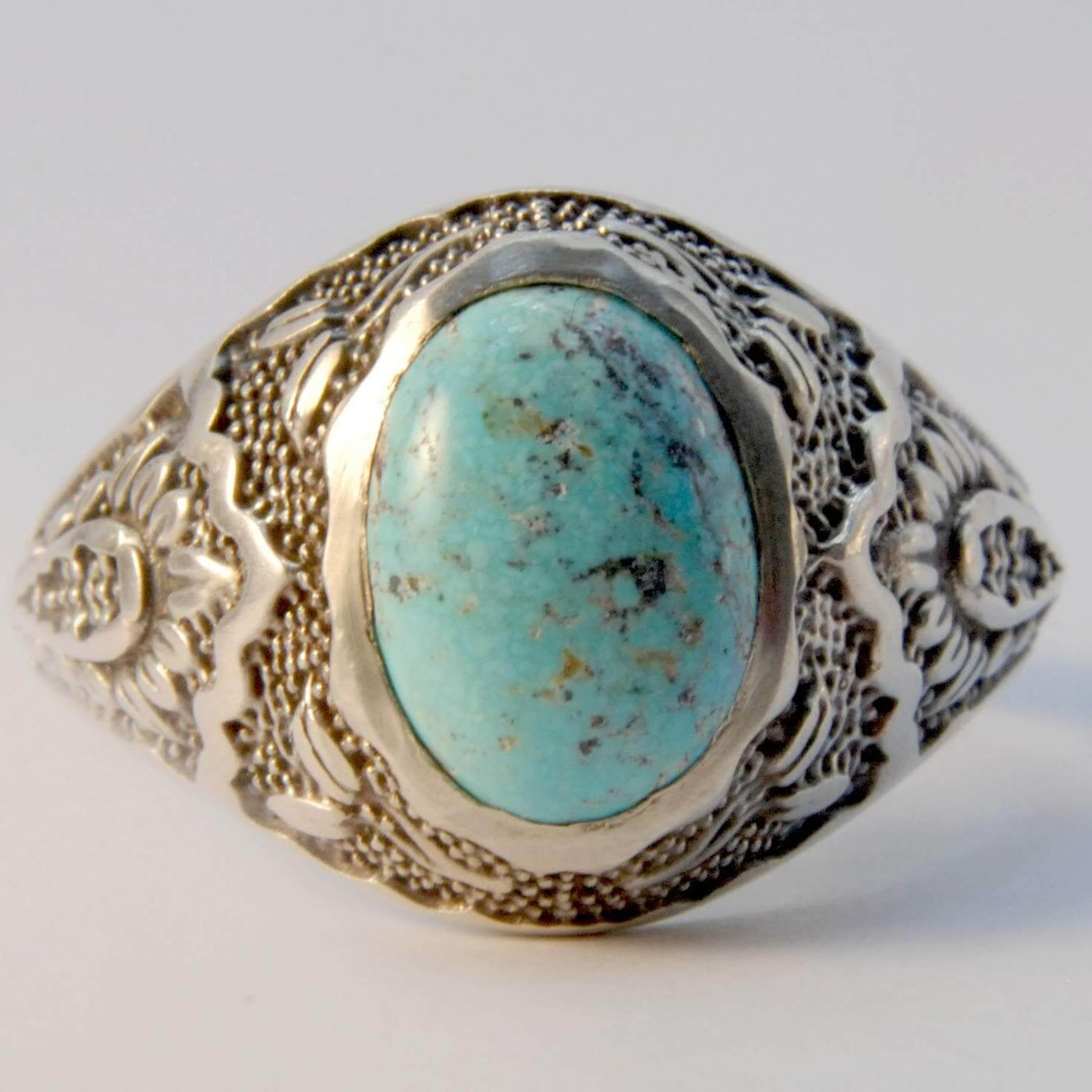 Vintage Style Natural Persian Turquoise Ring | AlAliGems | S925 | Neyshabur Turquoise | US Size 11.5 - Al Ali Gems