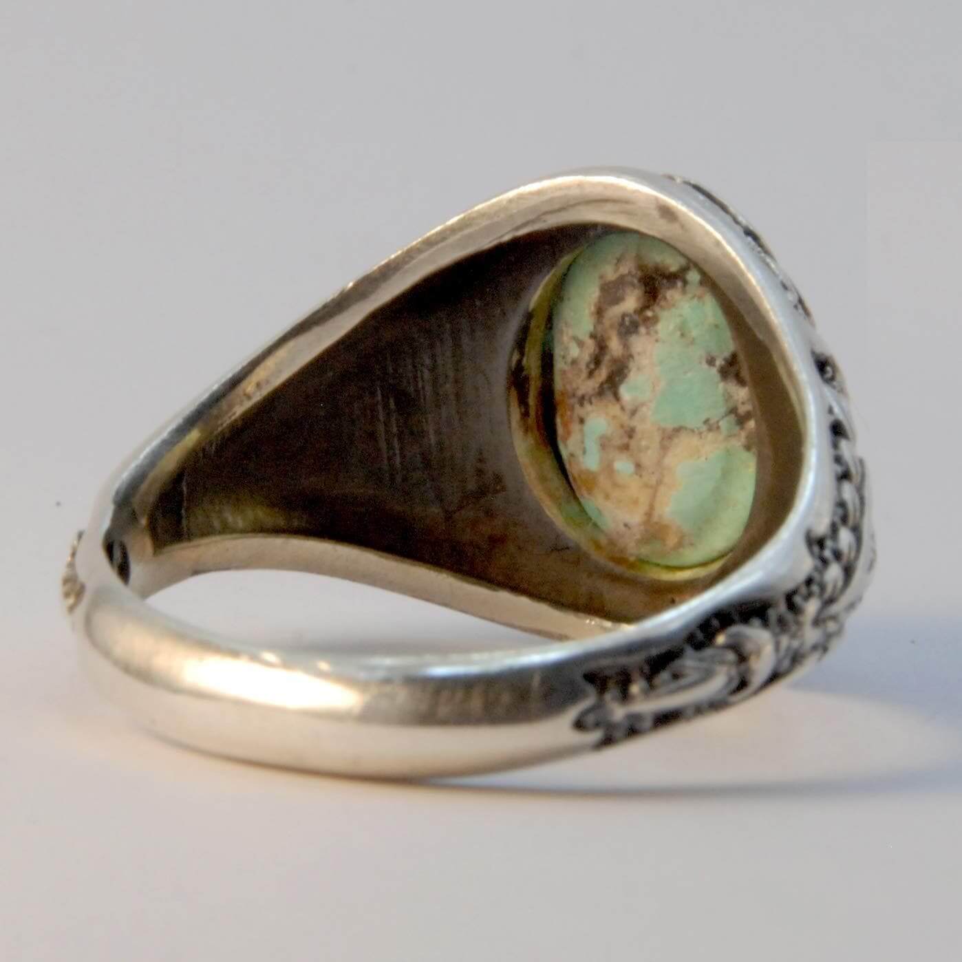 Vintage Style Natural Persian Turquoise Ring | AlAliGems | S925 | Neyshabur Turquoise | US Size 11.5 - Al Ali Gems