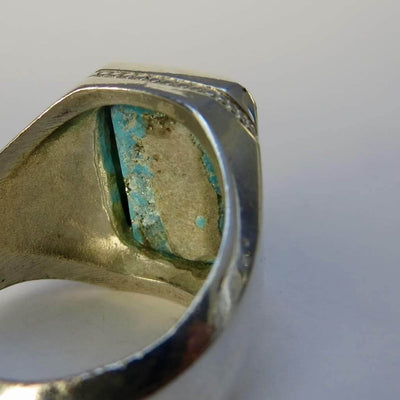 Vintage Style Natural Persian Turquoise Ring | AlAliGems | S925 | Neyshabur Turquoise | US Size 9 - Al Ali Gems